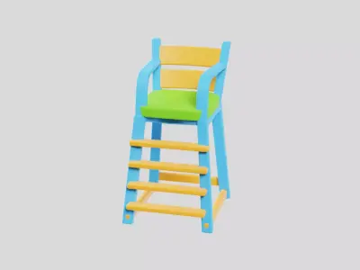 Tennis Umpire Chair 3D model