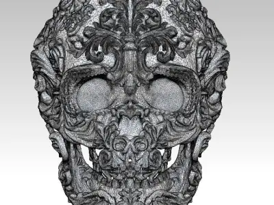 Carved Man Skull Art 3D print model