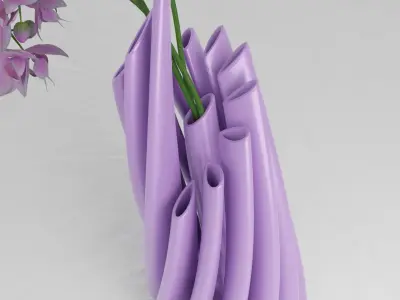 Twisted Cylindrical Flower Vase 3D print model