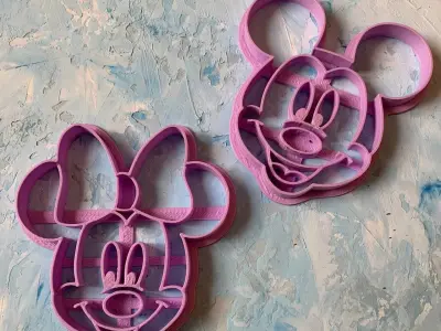 Minnie Mouse and Micky Mouse Cookie Cutter 3D print model  3D print model
