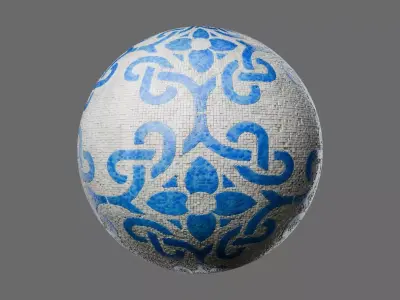 Mosaic Tiles Pattern 2 Seamless PBR Material Texture