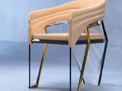 High Quality Luxury Modern Dining Chair - Serac Designer Chair 3D model