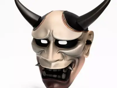 Japanese Hannya Noh Kabuki Nipponese mask toy 3D print model