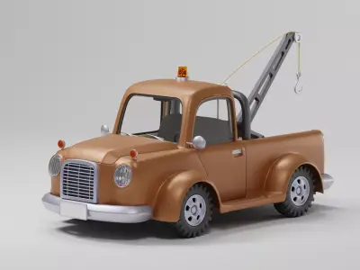 tow truck Low-poly 3D model