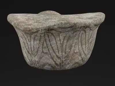 Broken Greek Column Top Low-poly 3D model