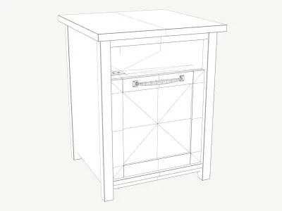 Rustic Nightstand Low-poly 3D model