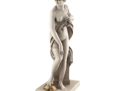 Venus from Waves sculpture Low-poly 3D model