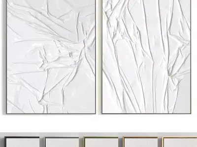 Plaster Two Photo Frame 279 Low-poly 3D model