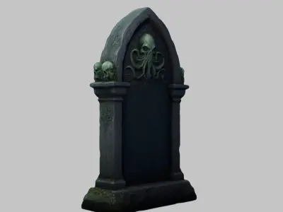 Old Stone Grave with Celtic Knot Low-poly 3D model