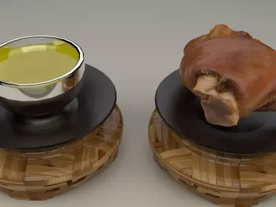 Cginese display stand with pig trotter 3D model