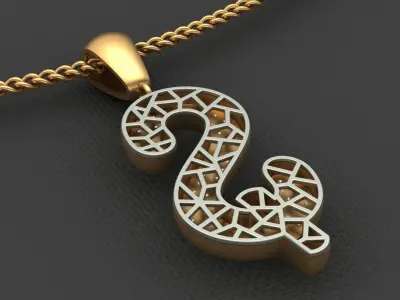 S LETTER PENDANT  3D print model