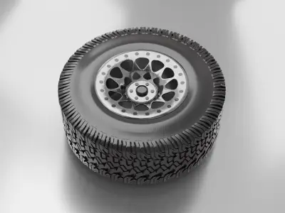  wheel Low-poly 3D model