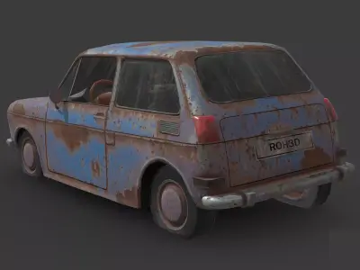 Abandoned Car - Honda N600 Low-poly 3D model