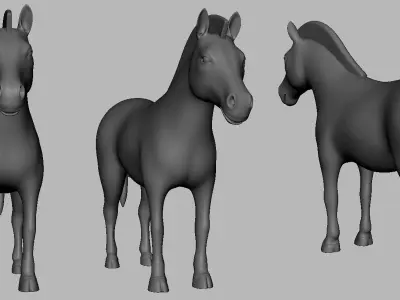 Zebra Basemesh Low-poly 3D model