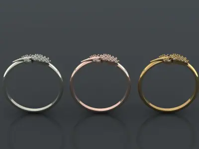 Gold Silver Ring 3d Print Model 3D print model  3D print model