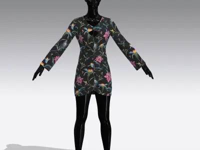 Woman Cloth Dress Low-poly 3D model