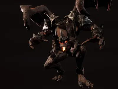 Hell demon warrior low-poly game engine ready 3D model Low-poly 3D model
