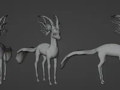 pretty mouse deer Low-poly 3D model