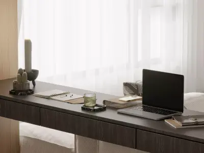 Modern living room dining room interior scenes  3D model 5