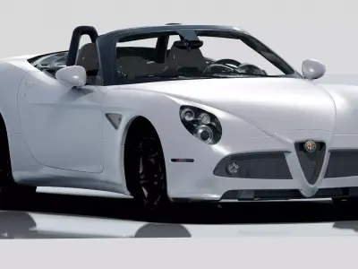 Alfa Romeo 8C Spider- Photorealistic Low-poly 3D model
