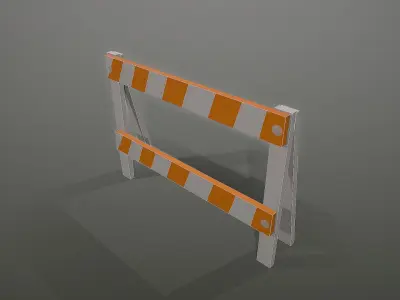 Transport barricade Free low-poly 3D model