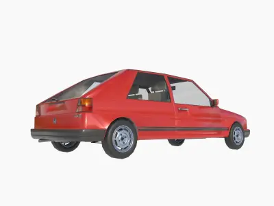 VW Volkswagen golf 2 GTI Low-poly 3D model