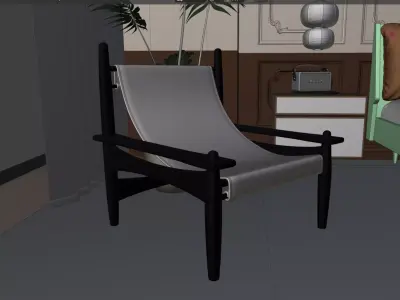 Room Interior 3D Model Blender Setup Textured Low-poly 3D model