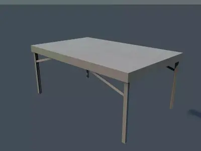 AluminumTable table Low-poly 3D model