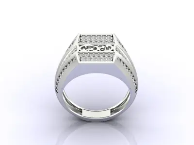 Print Ready STL 3DM  Gents Rings Diamond Men Ring  3D print model 155
