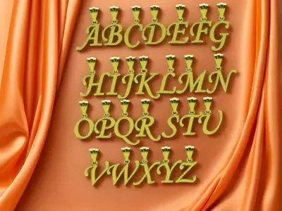 Luxury 3D Alphabet Pendant Collection 3D print model