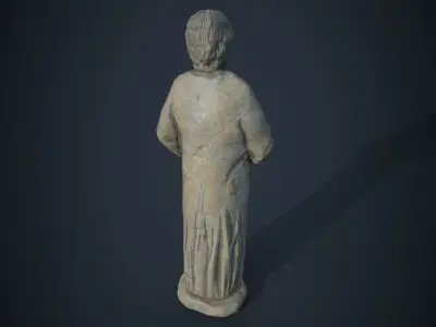 Saint Statue with book Low-poly 3D model