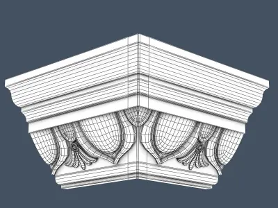 Decorative Crown Molding 3D model 9