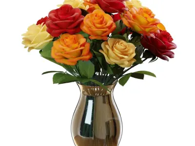 Flower Set 07 - Mixed Roses Bouquet 3D model