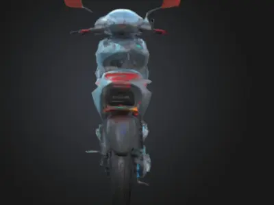 Futuristic Electric Scooter  High-Detail Neon Cyberpunk 3D Model Low-poly 3D model