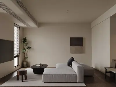 Modern living room dining room interior scenes 186 3D model