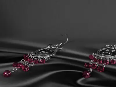 earrings 008 3D model purchase