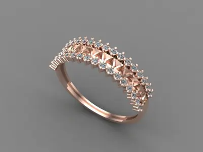 Women Ring Diamond Stone STL 3DM Lightweight Printable 3D print model purchase