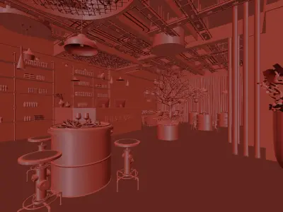 restaurant interior scenes 3D model