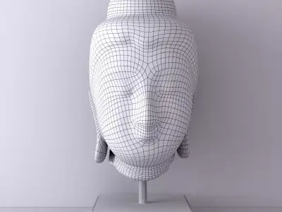 Antique marble Buddha head 3D model