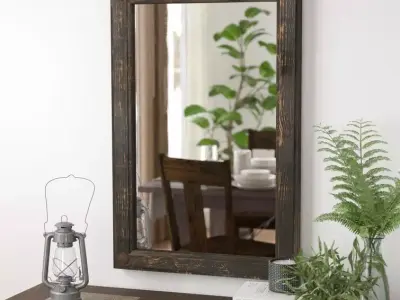 Febus Rectangle Wood Wall Mirror Free 3D model