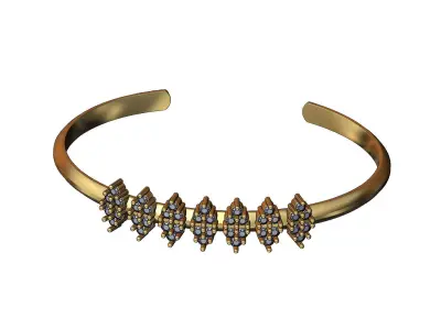 Diamond clusters pattern cuff bracelet size S 3D print model
