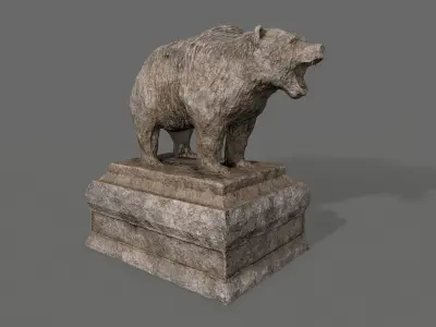 Bear Statue 4 Low-poly 3D model