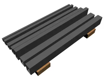 075in Wall Rectangle Ornamental Tube 3D model