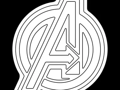 Avengers Neon Sign 3D model
