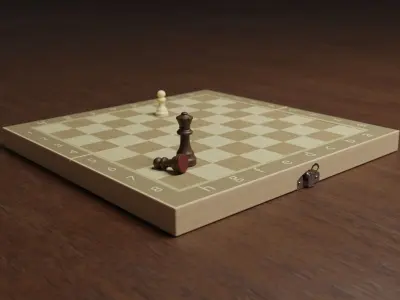 Wood Chess Free 3D model