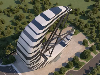 0074 - Crescent Skyscraper 3D model