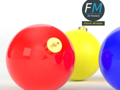 Christmas balls set 3D model buy