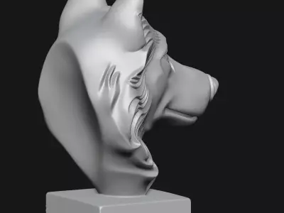 Dog head sculpture 3D print model get