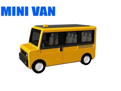 Minivan Larga 650 Low-poly 3D model