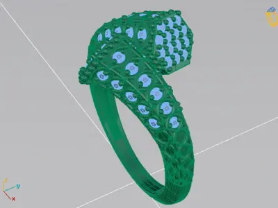 Two Head Women Ring 3DM Womens Ring 3d models 3D print model 3D print model purchase